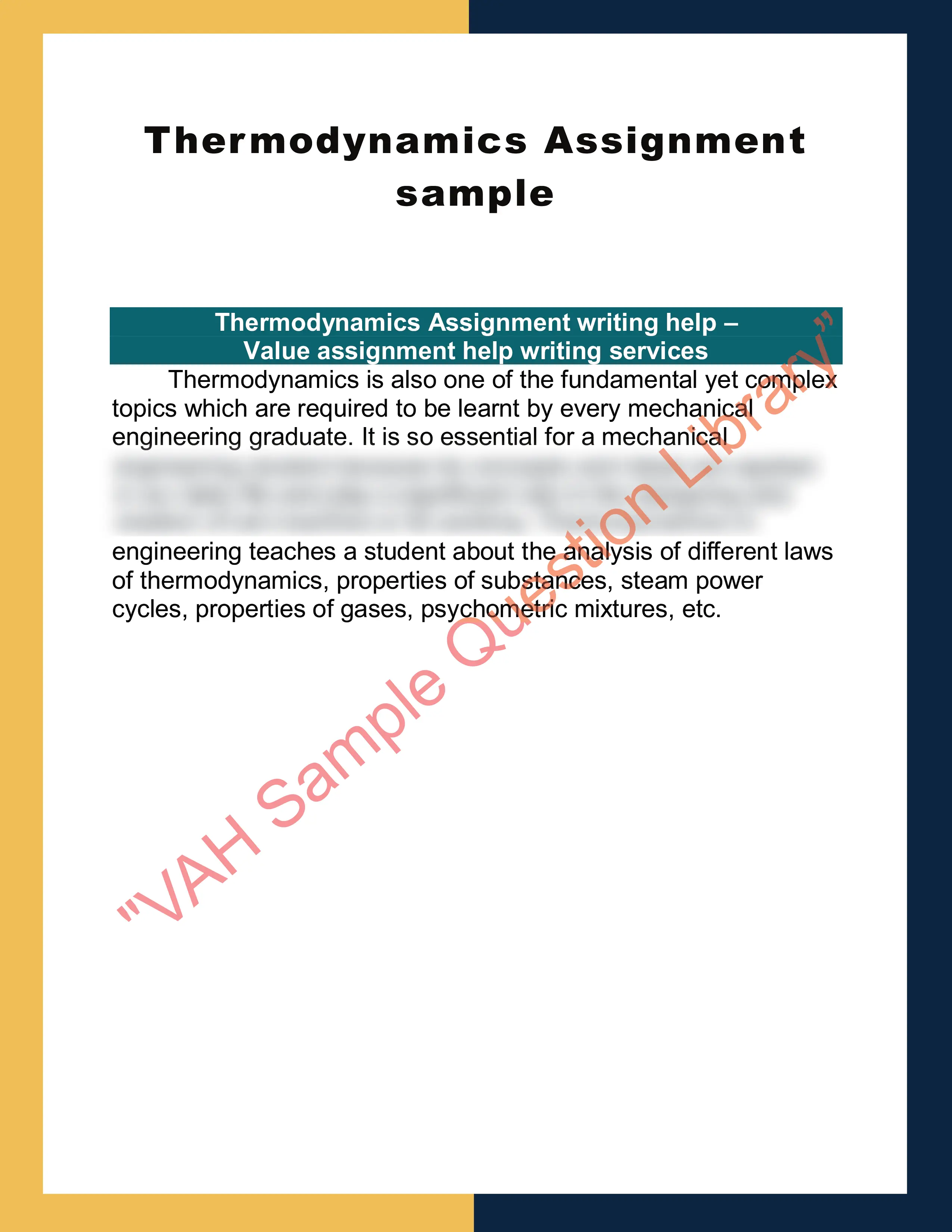 Thermodynamics Assignment sample 0